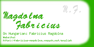 magdolna fabricius business card